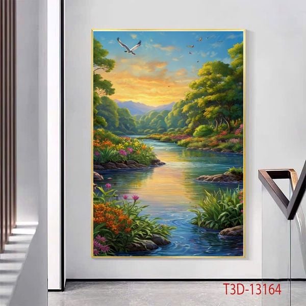 1004 - TRANH TREO HÀNH LANG LỐI ĐI - TRANH TRANG TRÍ - TRANH TREO TƯỜNG PHONG CẢNH - KIỂU TRANH DỌC | MÃ T3D-13164