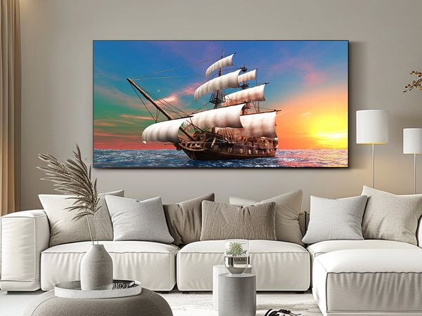 1235 - TRANH TREO PHÒNG KHÁCH - TRANH TRANG TRÍ - TRANH TREO THUẬN BUỒM XUÔI GIÓ - KIỂU TRANH NGANG | MÃ T3D-13170