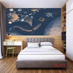 1033 - TRANH DÁN TƯỜNG PHÒNG NGỦ TRẺ EM - TRANH TRANG TRÍ - TRANH DÁN TƯỜNG 3D - KIỂU TRANH LIỀN KHỔ| MÃ T3D-13176