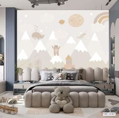 TRANH DÁN TƯỜNG PHÒNG NGỦ TRẺ EM - TRANH TRANG TRÍ - TRANH DÁN TƯỜNG 3D - KIỂU TRANH LIỀN KHỔ| MÃ T3D-13187
