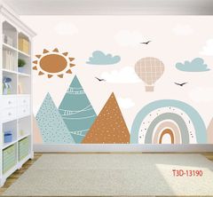 1037 - TRANH DÁN TƯỜNG PHÒNG NGỦ TRẺ EM - TRANH TRANG TRÍ - TRANH DÁN TƯỜNG 3D - KIỂU TRANH LIỀN KHỔ| MÃ T3D-13190