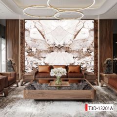 1096 - TẤM ỐP TƯỜNG PVC - VÁCH TRANG TRÍ - TẤM ỐP TRANG TRÍ PHÒNG KHÁCH, VÁCH TIVI - TẤM ỐP VÂN ĐÁ ĐỐI XỨNG | MÃ T3D-13201A