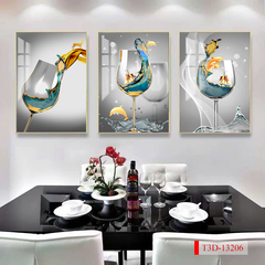 TRANH TREO PHÒNG ĂN, CAFE, NHÀ HÀNG - TRANH TRANG TRÍ - KIỂU TRANH LIỀN KHỔ | MÃ T3D-13206