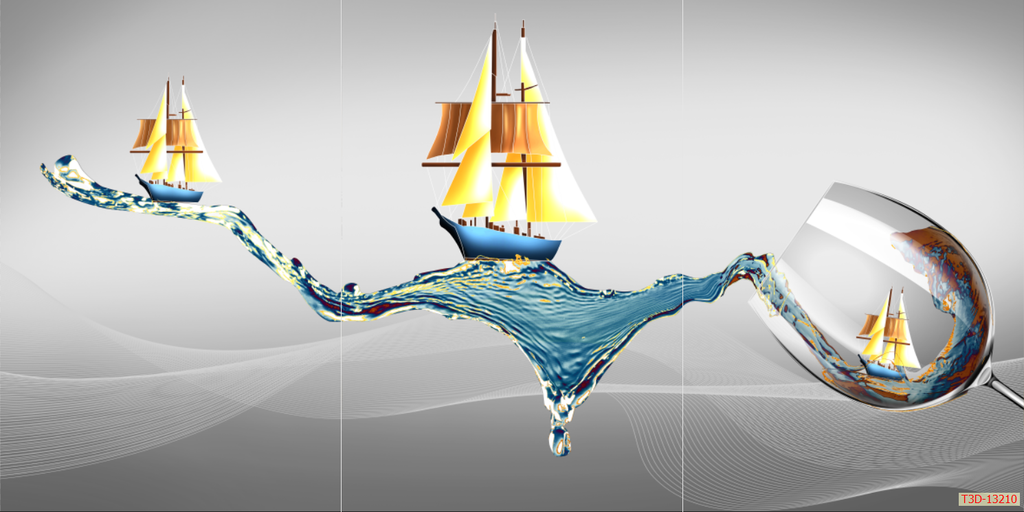 TRANH TREO PHÒNG ĂN, CAFE, NHÀ HÀNG - TRANH TRANG TRÍ - KIỂU TRANH LIỀN KHỔ | MÃ T3D-13210