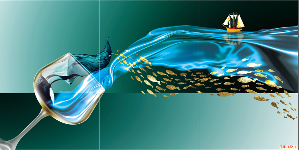 TRANH TREO PHÒNG ĂN, CAFE, NHÀ HÀNG - TRANH TRANG TRÍ - KIỂU TRANH LIỀN KHỔ | MÃ T3D-13211