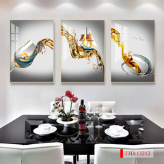 TRANH TREO PHÒNG ĂN, CAFE, NHÀ HÀNG - TRANH TRANG TRÍ - KIỂU TRANH LIỀN KHỔ | MÃ T3D-13212