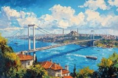 TRANH TREO PHÒNG KHÁCH HIỆN ĐẠI - TRANH TRANG TRÍ - TRANH TREO TƯỜNG PHONG CẢNH CHÂU ÂU - KIỂU TRANH LIỀN KHỔ | MÃ: T3D-13310