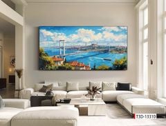 TRANH TREO PHÒNG KHÁCH HIỆN ĐẠI - TRANH TRANG TRÍ - TRANH TREO TƯỜNG PHONG CẢNH CHÂU ÂU - KIỂU TRANH LIỀN KHỔ | MÃ: T3D-13310