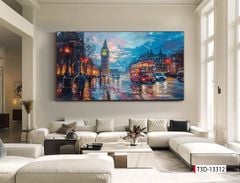 TRANH TREO PHÒNG KHÁCH HIỆN ĐẠI - TRANH TRANG TRÍ - TRANH TREO TƯỜNG PHONG CẢNH CHÂU ÂU - KIỂU TRANH LIỀN KHỔ | MÃ: T3D-13312