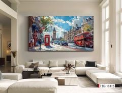 TRANH TREO PHÒNG KHÁCH HIỆN ĐẠI - TRANH TRANG TRÍ - TRANH TREO TƯỜNG PHONG CẢNH CHÂU ÂU - KIỂU TRANH LIỀN KHỔ | MÃ: T3D-13315