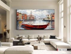 TRANH TREO PHÒNG KHÁCH HIỆN ĐẠI - TRANH TRANG TRÍ - TRANH TREO TƯỜNG PHONG CẢNH CHÂU ÂU - KIỂU TRANH LIỀN KHỔ | MÃ: T3D-13316