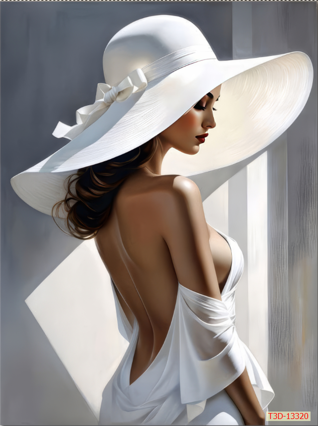 1102 - TRANH TREO HÀNH LANG LỐI ĐI - TRANH TRANG TRÍ - TRANH TREO TƯỜNG CÔ GÁI - KIỂU TRANH DỌC | MÃ T3D-13320