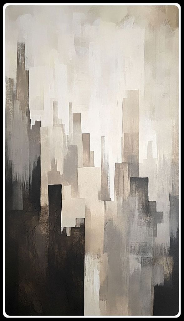 1197 - TRANH TREO HÀNH LANG LỐI ĐI - TRANH TRANG TRÍ - TRANH TREO HIỆN ĐẠI TRỪU TƯỢNG - KIỂU TRANH DỌC | MÃ T3D-13327