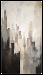 1197 - TRANH TREO HÀNH LANG LỐI ĐI - TRANH TRANG TRÍ - TRANH TREO HIỆN ĐẠI TRỪU TƯỢNG - KIỂU TRANH DỌC | MÃ T3D-13327