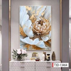 1167 - TRANH TREO HÀNH LANG LỐI ĐI - TRANH TRANG TRÍ - TRANH TREO HOA, BÌNH HOA - KIỂU TRANH DỌC | MÃ T3D-13464