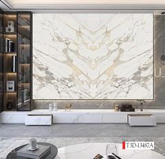 1274 - TẤM ỐP TƯỜNG PVC - VÁCH TRANG TRÍ - TẤM ỐP TRANG TRÍ PHÒNG KHÁCH, VÁCH TIVI - TẤM ỐP VÂN ĐÁ ĐỐI XỨNG | MÃ T3D-13487A