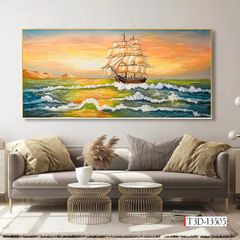 1236 - TRANH TREO PHÒNG KHÁCH - TRANH TRANG TRÍ - TRANH TREO THUẬN BUỒM XUÔI GIÓ - KIỂU TRANH NGANG | MÃ T3D-13505