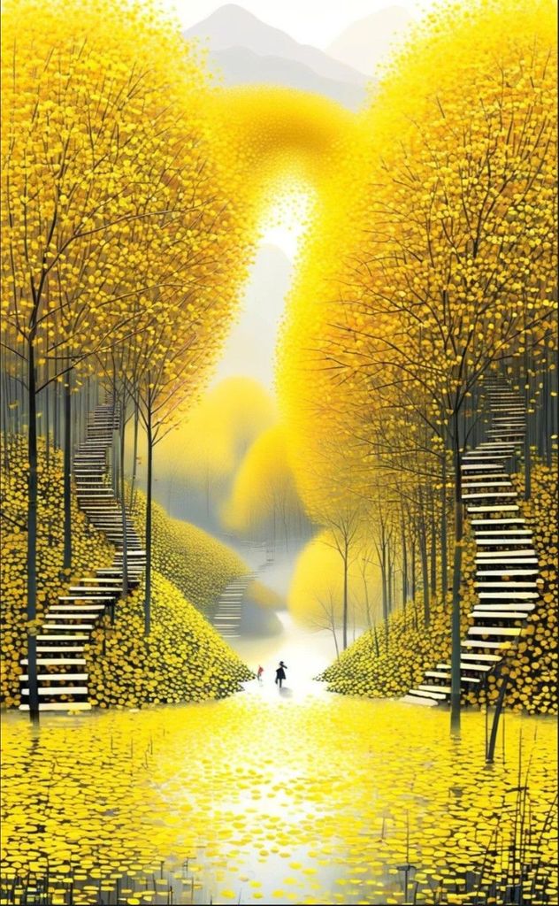 1241 - TRANH TREO HÀNH LANG LỐI ĐI - TRANH TRANG TRÍ - TRANH TREO PHONG CẢNH - KIỂU TRANH DỌC | MÃ T3D-13571