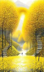 1241 - TRANH TREO HÀNH LANG LỐI ĐI - TRANH TRANG TRÍ - TRANH TREO PHONG CẢNH - KIỂU TRANH DỌC | MÃ T3D-13571