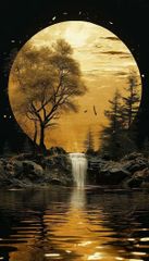 1248 - TRANH TREO HÀNH LANG LỐI ĐI - TRANH TRANG TRÍ - TRANH TREO PHONG CẢNH - KIỂU TRANH DỌC | MÃ T3D-13577