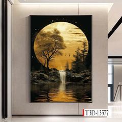 1248 - TRANH TREO HÀNH LANG LỐI ĐI - TRANH TRANG TRÍ - TRANH TREO PHONG CẢNH - KIỂU TRANH DỌC | MÃ T3D-13577