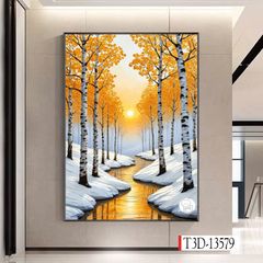 1250 - TRANH TREO HÀNH LANG LỐI ĐI - TRANH TRANG TRÍ - TRANH TREO PHONG CẢNH - KIỂU TRANH DỌC | MÃ T3D-13579