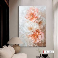 1262 - TRANH TREO HÀNH LANG LỐI ĐI - TRANH TRANG TRÍ - TRANH TREO HOA, BÌNH HOA - KIỂU TRANH DỌC | MÃ T3D-13621