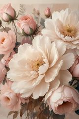 1264 - TRANH TREO HÀNH LANG LỐI ĐI - TRANH TRANG TRÍ - TRANH TREO HOA, BÌNH HOA - KIỂU TRANH DỌC | MÃ T3D-13623