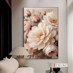 1264 - TRANH TREO HÀNH LANG LỐI ĐI - TRANH TRANG TRÍ - TRANH TREO HOA, BÌNH HOA - KIỂU TRANH DỌC | MÃ T3D-13623