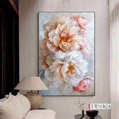 1265 - TRANH TREO HÀNH LANG LỐI ĐI - TRANH TRANG TRÍ - TRANH TREO HOA, BÌNH HOA - KIỂU TRANH DỌC | MÃ T3D-13624