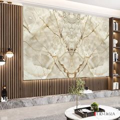 1277 - TẤM ỐP TƯỜNG PVC - VÁCH TRANG TRÍ - TẤM ỐP TRANG TRÍ PHÒNG KHÁCH, VÁCH TIVI - TẤM ỐP VÂN ĐÁ ĐỐI XỨNG | MÃ T3D-13652A