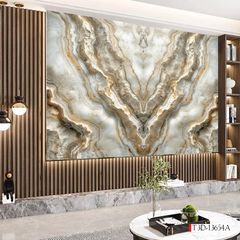 1279 - TẤM ỐP TƯỜNG PVC - VÁCH TRANG TRÍ - TẤM ỐP TRANG TRÍ PHÒNG KHÁCH, VÁCH TIVI - TẤM ỐP VÂN ĐÁ ĐỐI XỨNG | MÃ T3D-13654A