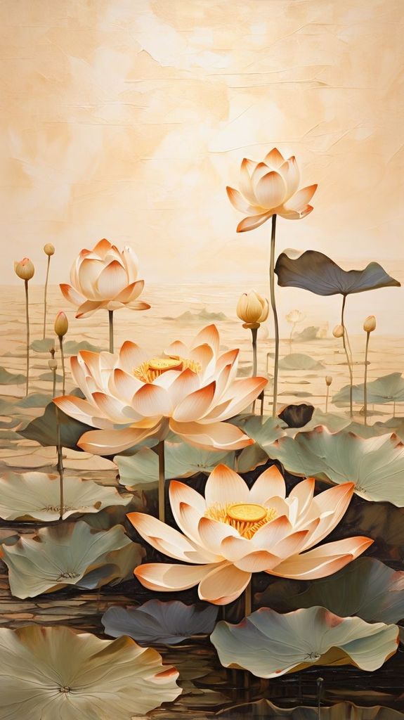 1311 - TRANH TREO HÀNH LANG LỐI ĐI - TRANH TRANG TRÍ - TRANH TREO HOA, HOA SEN - KIỂU TRANH DỌC | MÃ T3D-13773