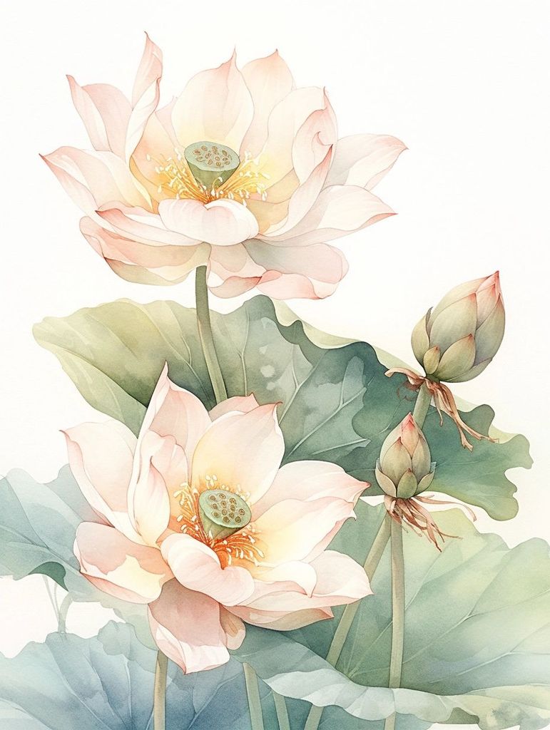 1313 - TRANH TREO HÀNH LANG LỐI ĐI - TRANH TREO HOA, HOA SEN - KIỂU TRANH DỌC | MÃ T3D-13775