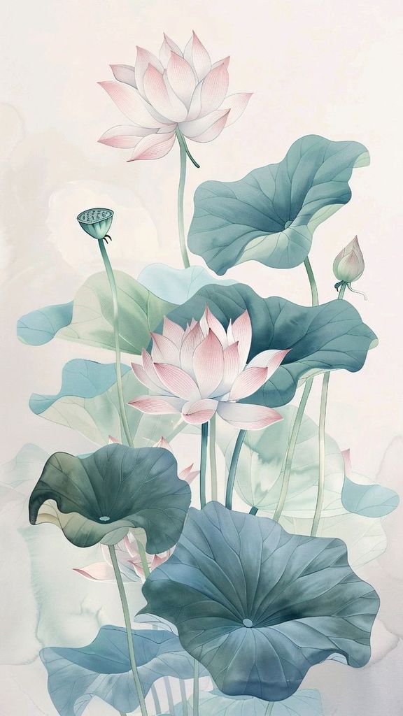 1317 - TRANH TREO HÀNH LANG LỐI ĐI - TRANH TREO HOA, HOA SEN - KIỂU TRANH DỌC | MÃ T3D-13779