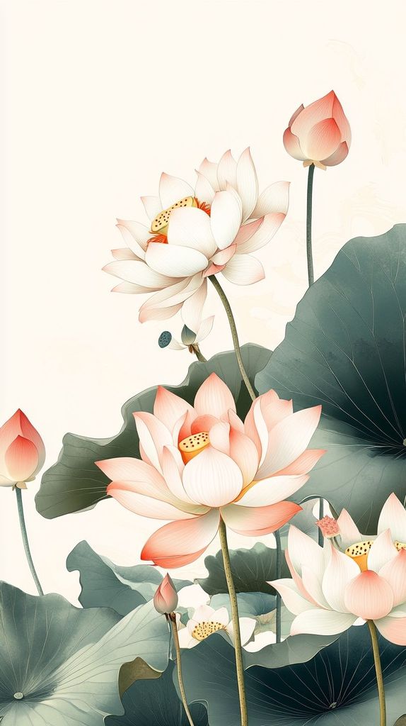 1319 - TRANH TREO HÀNH LANG LỐI ĐI - TRANH TREO HOA, HOA SEN - KIỂU TRANH DỌC | MÃ T3D-13781