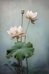 1320 - TRANH TREO HÀNH LANG LỐI ĐI - TRANH TREO HOA, HOA SEN - KIỂU TRANH DỌC | MÃ T3D-13782