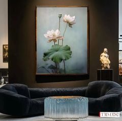 1320 - TRANH TREO HÀNH LANG LỐI ĐI - TRANH TREO HOA, HOA SEN - KIỂU TRANH DỌC | MÃ T3D-13782