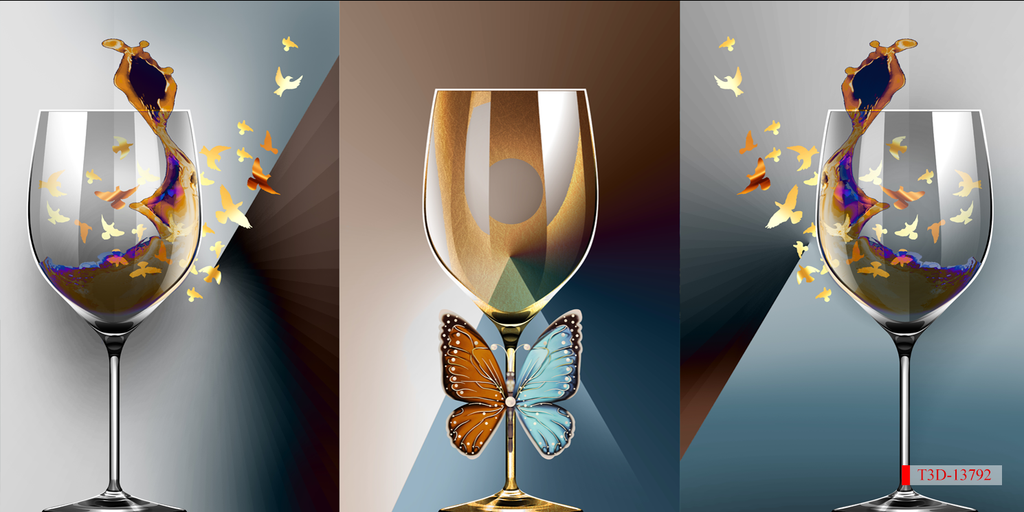 TRANH TREO PHÒNG ĂN, CAFE, NHÀ HÀNG - TRANH TRANG TRÍ - KIỂU TRANH LIỀN KHỔ | MÃ T3D-13792