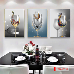 TRANH TREO PHÒNG ĂN, CAFE, NHÀ HÀNG - TRANH TRANG TRÍ - KIỂU TRANH LIỀN KHỔ | MÃ T3D-13793