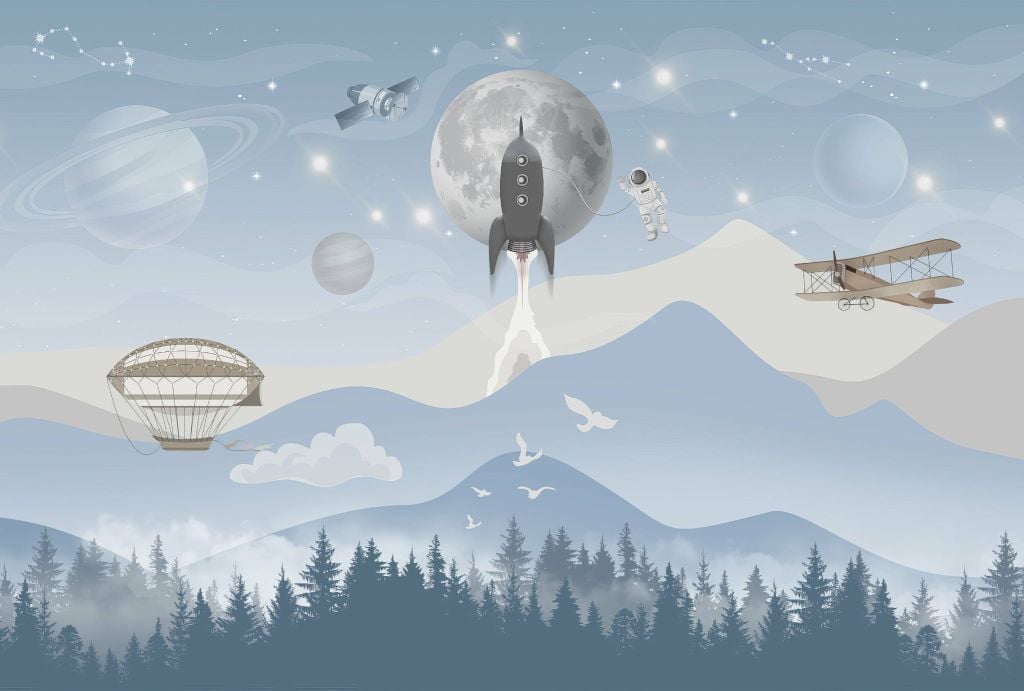 TRANH DÁN TƯỜNG PHÒNG NGỦ TRẺ EM - TRANH TRANG TRÍ - TRANH DÁN TƯỜNG 3D - KIỂU TRANH LIỀN KHỔ| MÃ T3D-13822