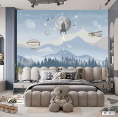 TRANH DÁN TƯỜNG PHÒNG NGỦ TRẺ EM - TRANH TRANG TRÍ - TRANH DÁN TƯỜNG 3D - KIỂU TRANH LIỀN KHỔ| MÃ T3D-13822