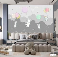 TRANH DÁN TƯỜNG PHÒNG NGỦ TRẺ EM - TRANH TRANG TRÍ - TRANH DÁN TƯỜNG 3D - KIỂU TRANH LIỀN KHỔ| MÃ T3D-13823