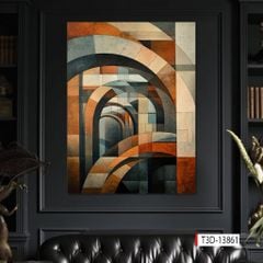 TRANH TREO HÀNH LANG LỐI ĐI - TRANH TRANG TRÍ - TRANH TREO HIỆN ĐẠI TRỪU TƯỢNG - KIỂU TRANH DỌC | MÃ T3D-13861