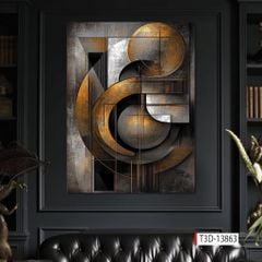 TRANH TREO HÀNH LANG LỐI ĐI - TRANH TRANG TRÍ - TRANH TREO HIỆN ĐẠI TRỪU TƯỢNG - KIỂU TRANH DỌC | MÃ T3D-13863