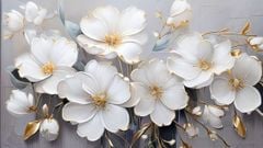 TRANH VẢI DÁN TƯỜNG PHÒNG KHÁCH - TRANH VẢI HOA 3D - TRANH TRANG TRÍ | MÃ T3D-13949