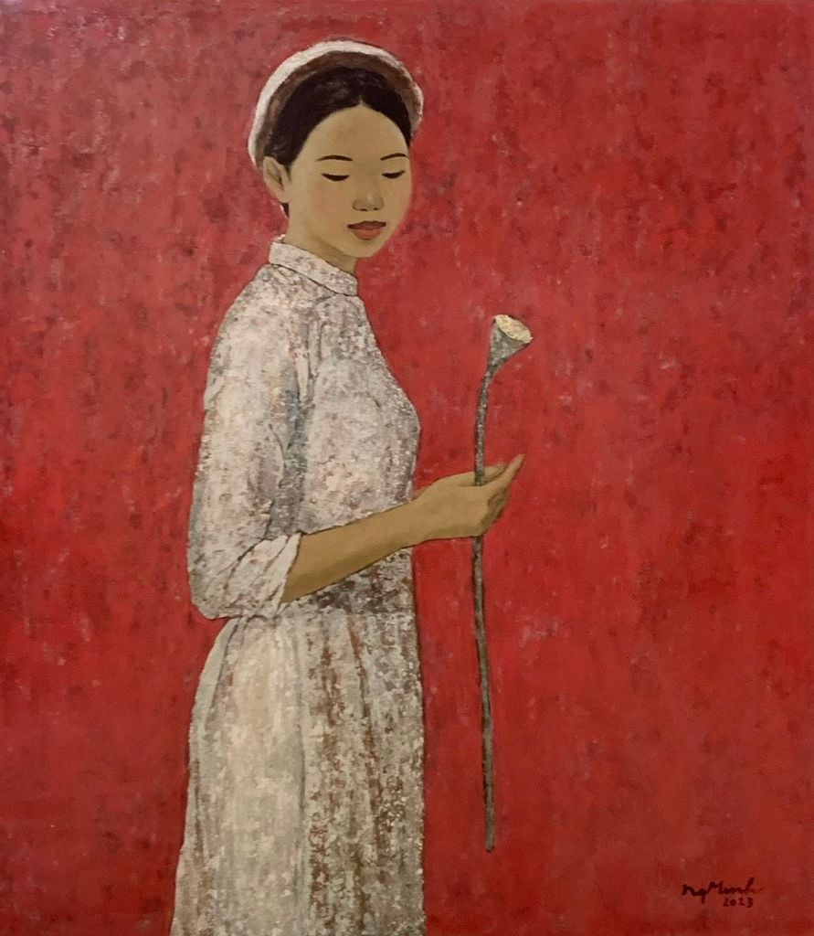 TRANH VẢI DÁN TƯỜNG PHÒNG KHÁCH- TRANH DÁN IDOCHINDE - TRANH VẢI 3D - TRANH CÔ GÁI VIỆT NAM- TRANH TRANG TRÍ | MÃ T3D-13610