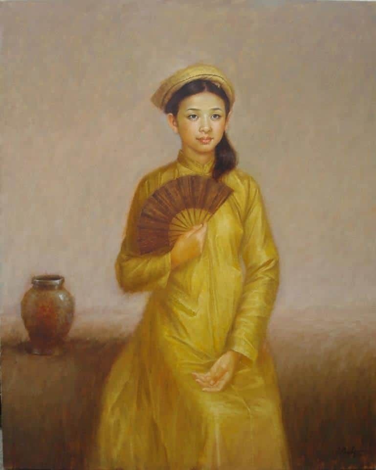 TRANH VẢI DÁN TƯỜNG PHÒNG KHÁCH- TRANH DÁN IDOCHINDE - TRANH VẢI 3D - TRANH CÔ GÁI VIỆT NAM- TRANH TRANG TRÍ | MÃ T3D-14003