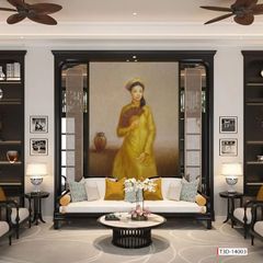 TRANH VẢI DÁN TƯỜNG PHÒNG KHÁCH- TRANH DÁN IDOCHINDE - TRANH VẢI 3D - TRANH CÔ GÁI VIỆT NAM- TRANH TRANG TRÍ | MÃ T3D-14003