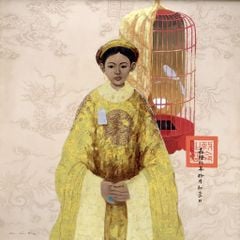 TRANH VẢI DÁN TƯỜNG PHÒNG KHÁCH- TRANH DÁN IDOCHINDE - TRANH VẢI 3D - TRANH CÔ GÁI VIỆT NAM- TRANH TRANG TRÍ | MÃ T3D-14006